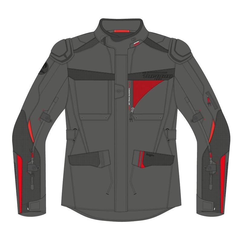 Veste textile Furygan Explorer noir/rouge- S
