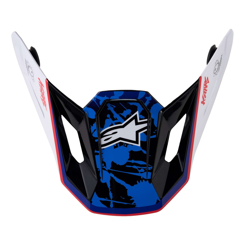 Visière pour casque cross Alpinestars SM7 Blaster white/blue/red glossy
