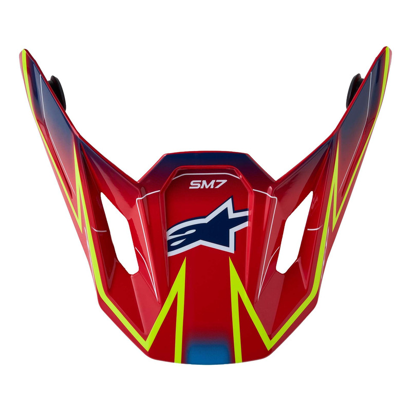 Visière pour casque cross Alpinestars SM7 Cast red/yellow fluo/blue glossy