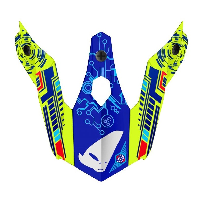 Visière Ufo pour casque Active-X bleu/jaune fluo/rouge