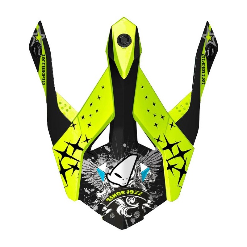 Visière Ufo pour casque Intrepid noir/jaune fluo/bleu ciel