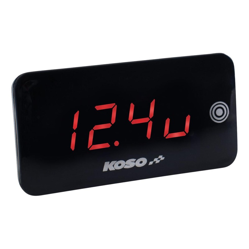 Voltmètre thermomètre Koso Slim Line nouvelle génération rouge