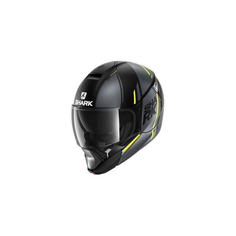 Casque modulable Shark Evojet Vyda noir/anthracite/jaune mat- XS