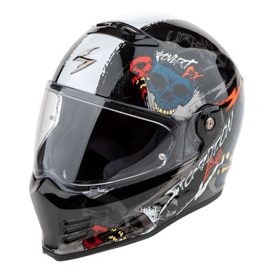 Casque intégral Scorpion Covert FX Skullz black/grey/red