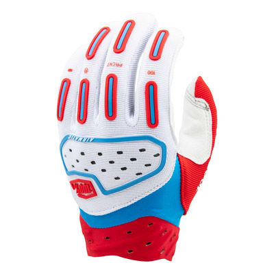 Gants cross 100 % Airmatic 2 rouge/blanc/bleu