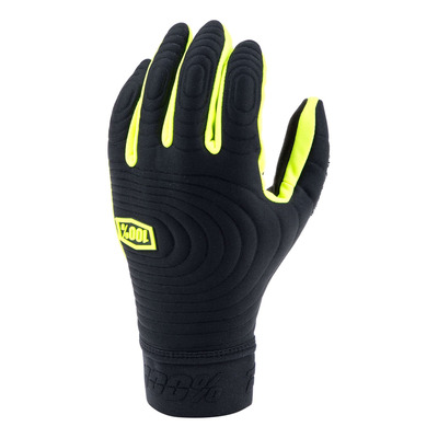 Gants cross 100 % Brisker Xtreme noir/jaune fluo 2024