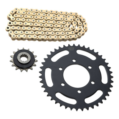 Kit chaîne EK/PBR 15x43-112m chaîne 520 ZVX3 or couronne acier Kawasaki Z 750 04-12