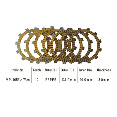 Kit disques d'embrayage garnis Kyoto Kawasaki KX 125 E1/E2 86-87