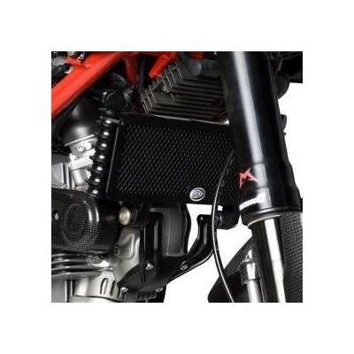 Protection de radiateur d’huile noire R&G Racing Aprilia Dorsoduro 1200 11-13