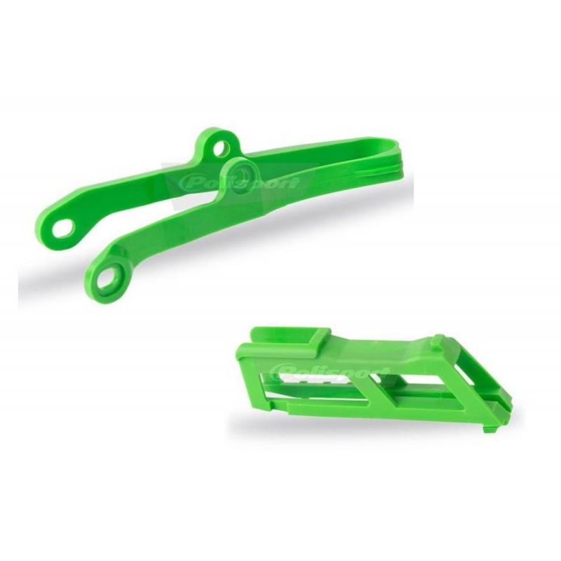 Kit guide chaîne et patin de bras oscillant Polisport Kawasaki 450 KX