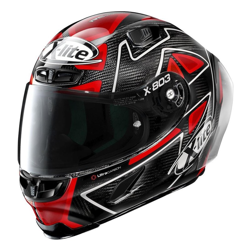Casque intégral X-Lite X803 RS Ultra Carbon Replica D. Petrucci rouge