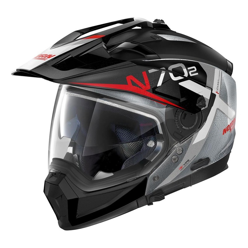 Casque trail transformable Nolan N70-2 X Bungee N-Com Scratched chrome