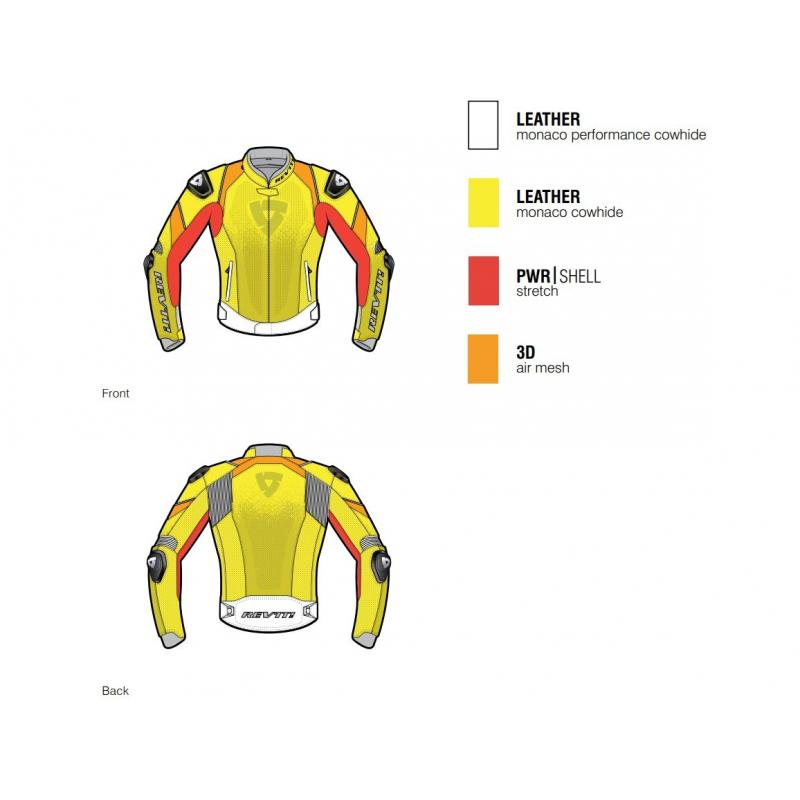 Blouson cuir Rev'it Quantum noirjaune fluo Équipement Blouson cuir Rev'it Quantum noirjaune fluo Équipement