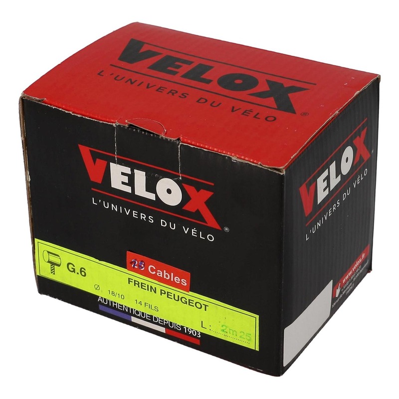 Boîte de 10 câbles de frein Velox boule 8x8mm brun 18/10e 2.25m