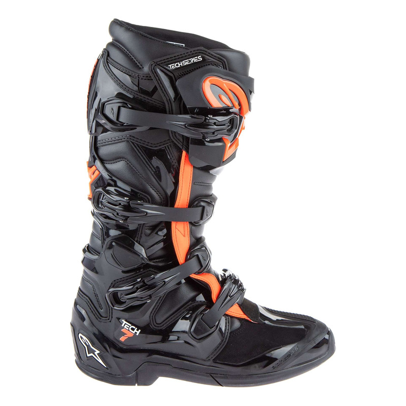 Bottes cross Alpinestars Tech 7 black/red fluo – MX25 - Équipement