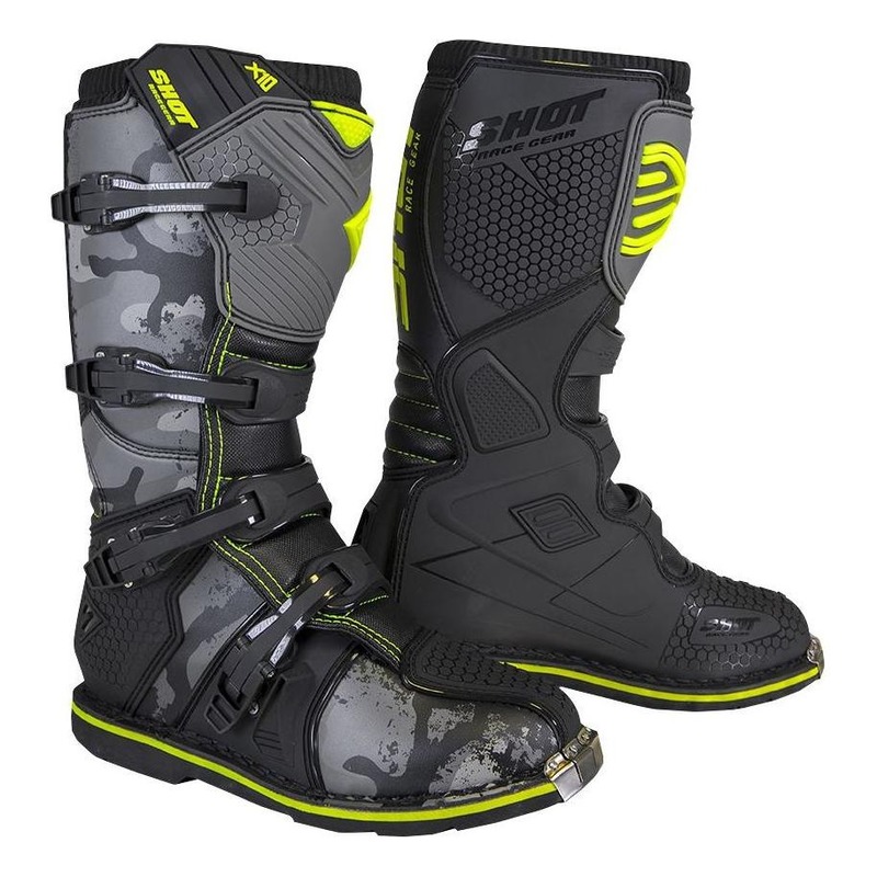 Bottes cross Shot X10 2.0 camo jaune fluo- 39