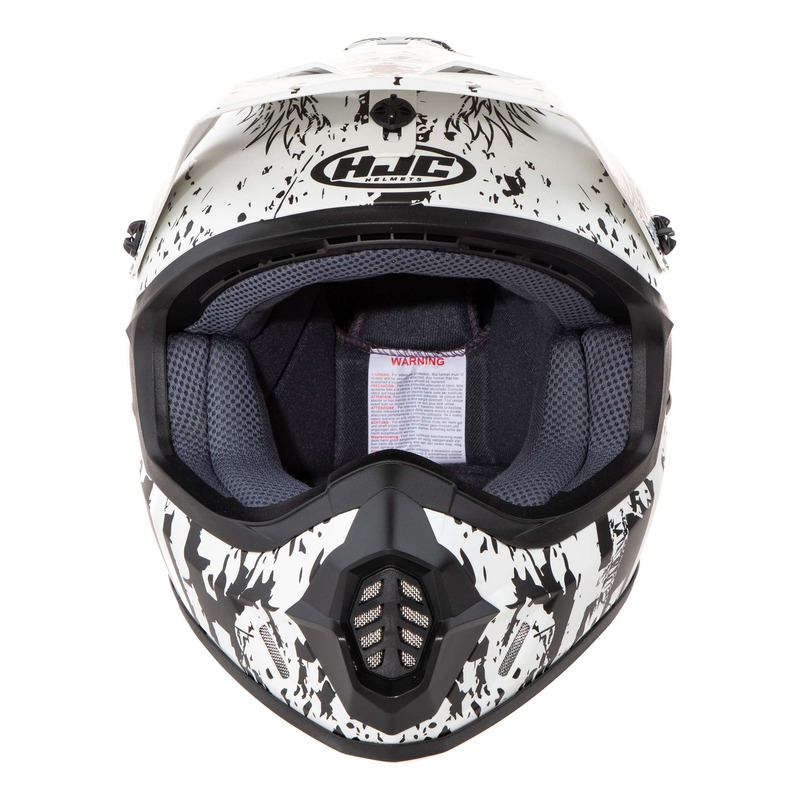 Casque cross HJC CS MX II Creeper MC10SF blanc noir Casque moto cross sur La Bécanerie