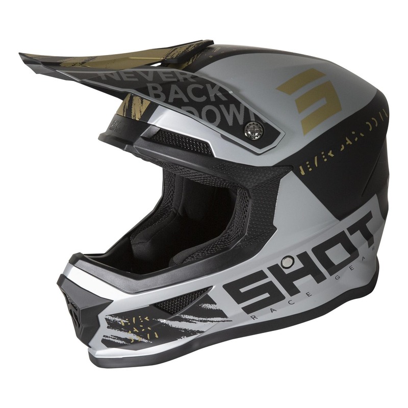 Casque cross Shot Furious Draw mat or- XS