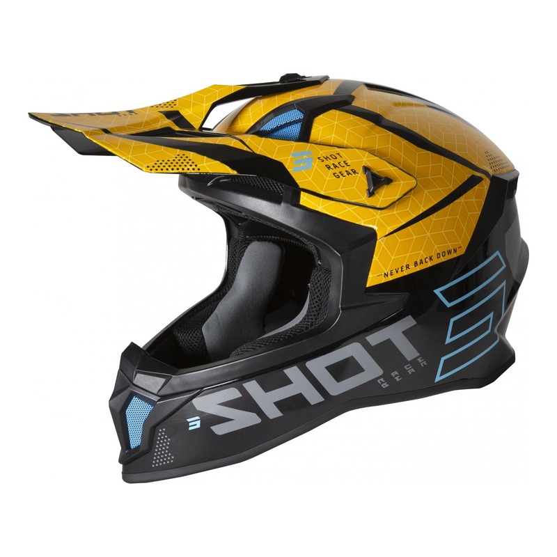 Casque cross Shot Lite Core brillant noir/jaune- XS