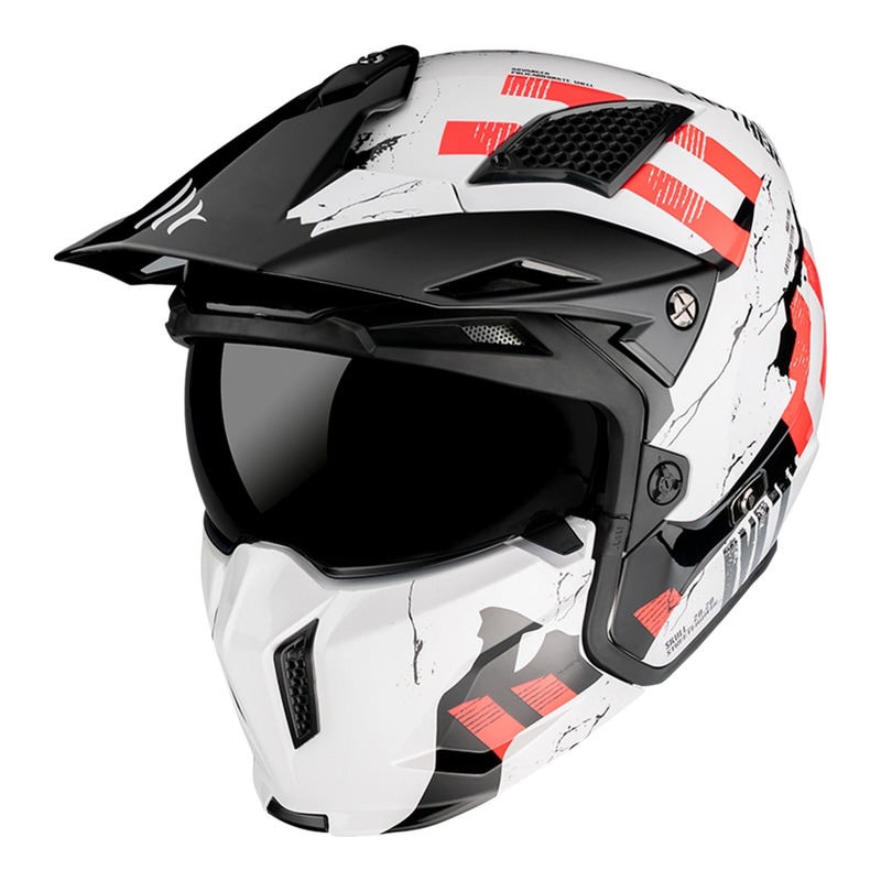 Casque transformable MT Helmets Streetfighter SV Skull blanc nacre