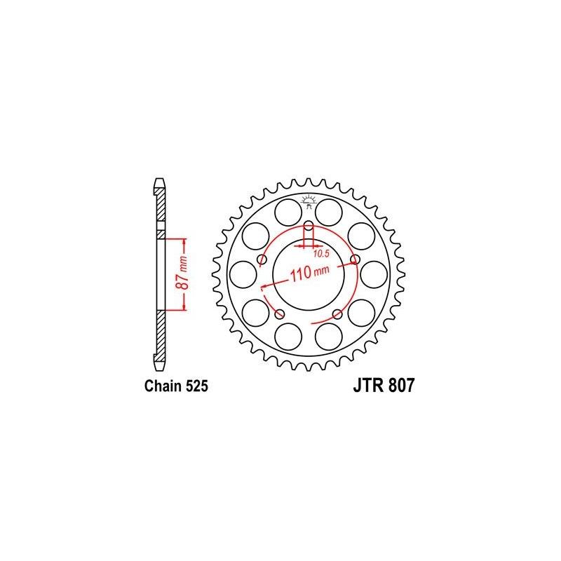 Couronne JT Sprockets Acier pas 525 47 dents - Pour Suzuki GSF 400 Ban