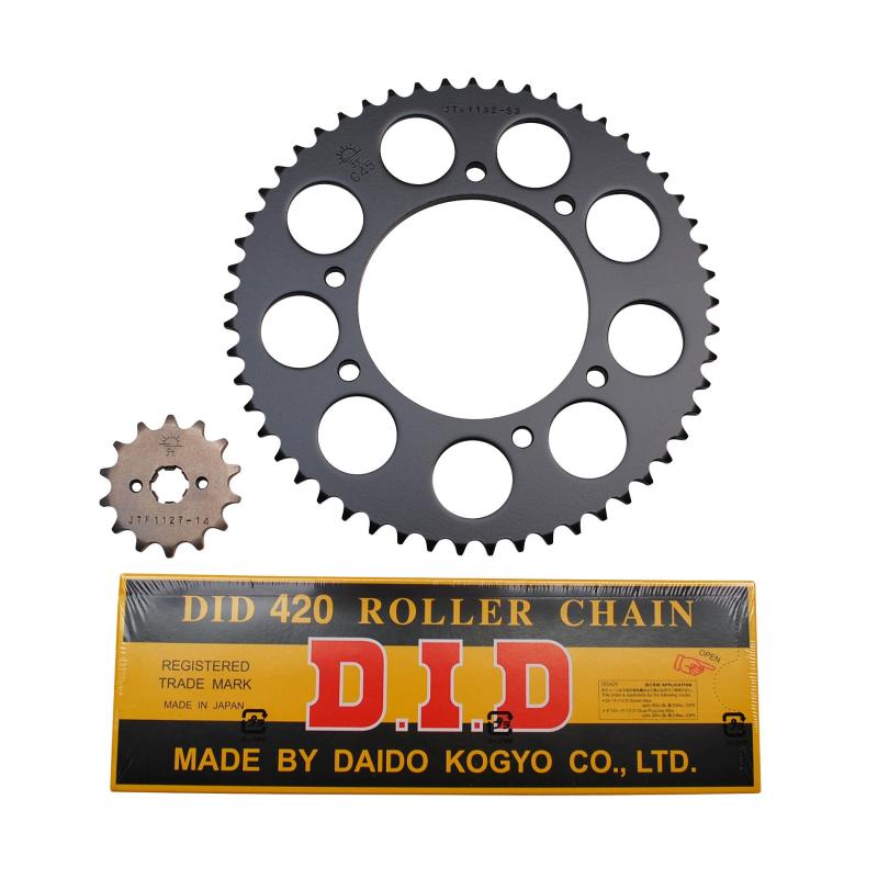 Kit chaîne DID pas 420 14x53 démultiplication d'origine alésage 102