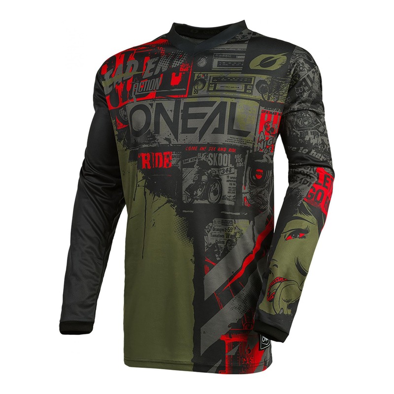 Maillot cross O'Neal Element Ride noir/vert- S