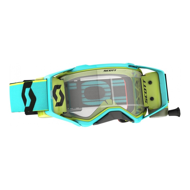 Masque cross Scott Prospect WFS Roll Off bleu/jaune – écran Works c