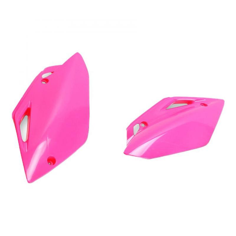 Plaques numéro latérales UFO Honda CRF 150R 07-14 rose fluo