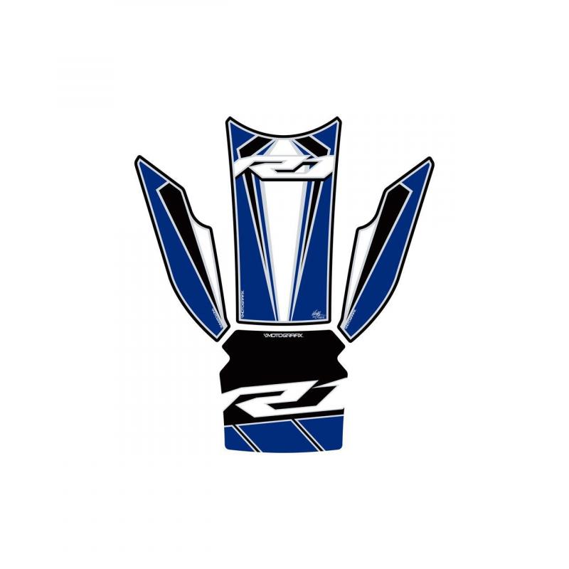 Protection de réservoir Motografix blanc/bleu Yamaha YZF-R1 4 pièces