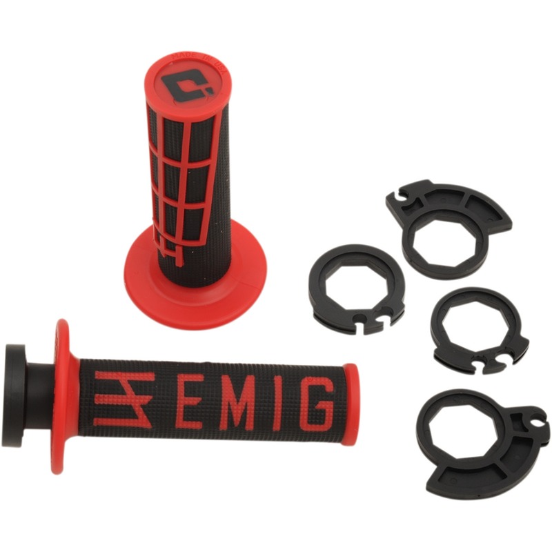 Revêtements de poignées ODI Emig Racing V2 semi-gaufrés Lock-On noi