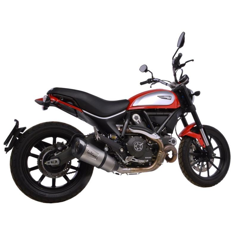 Silencieux Leovince Factory S inox casquette carbone pour Ducati Scrambler 800 15-16