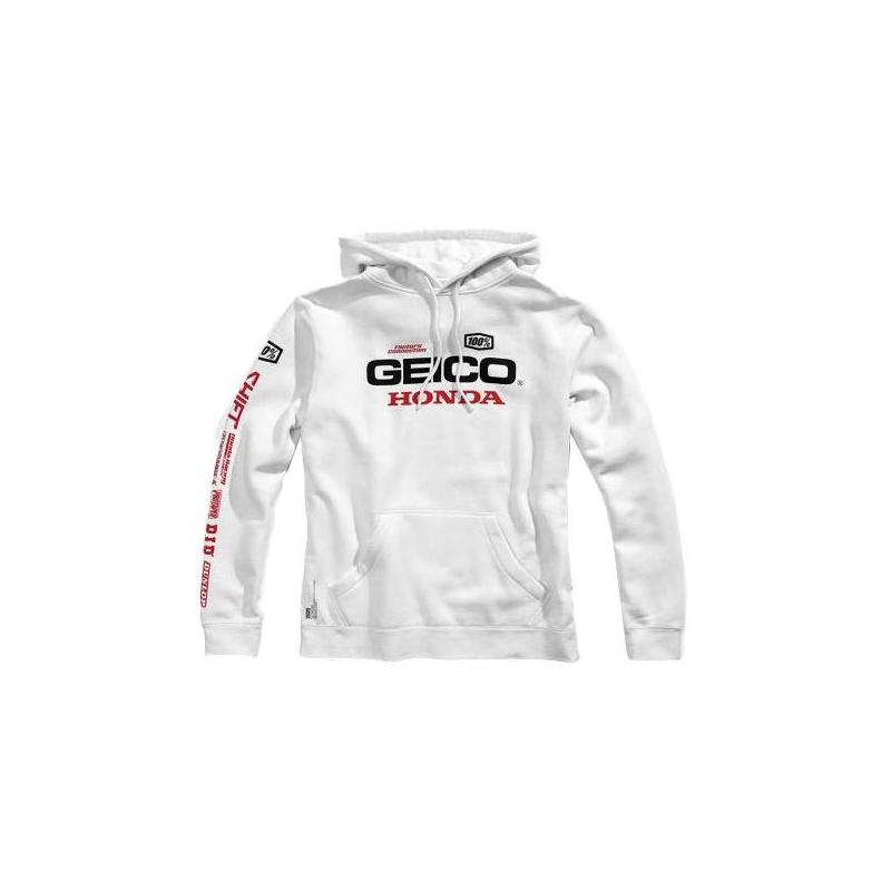 Sweat à capuche Salvo 100%/Geico Honda blanc- 2XL