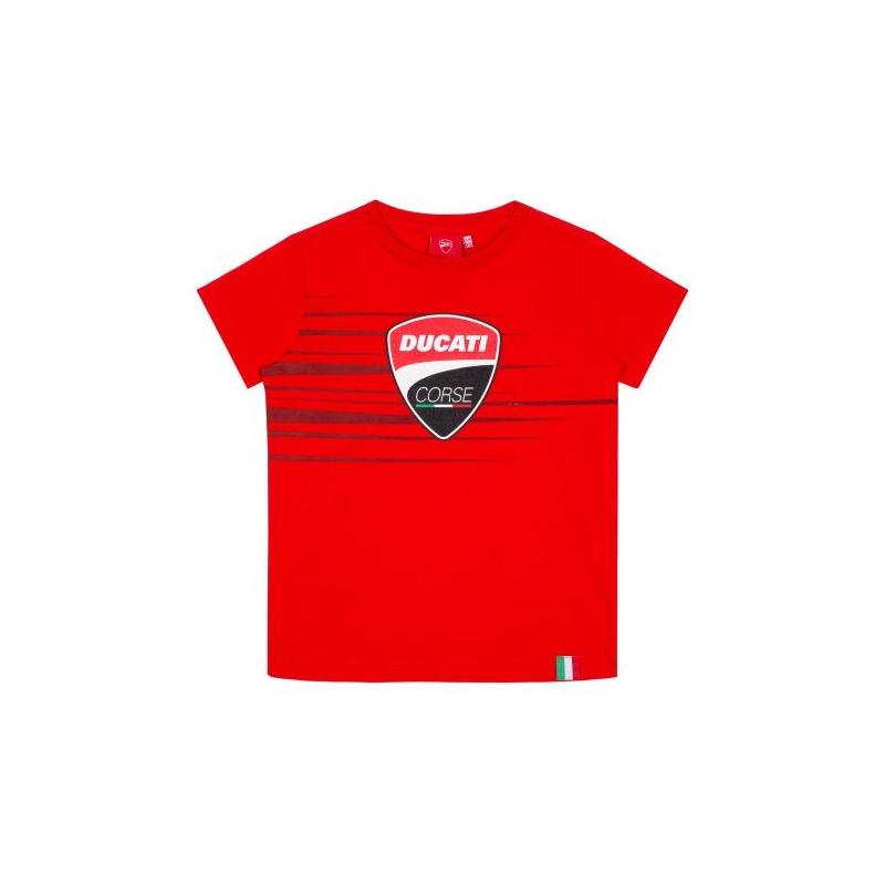 Tee-shirt enfant Ducati Corse Colection Logo and Stripes rouge- 6/8ans