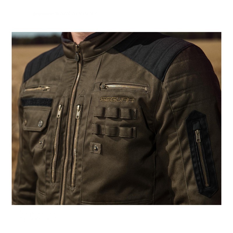 SEGURA Blouson Moto VENTURA Cuir Homme VINTAGE Toutes Saisons étanche Marron-beige SCB1494
