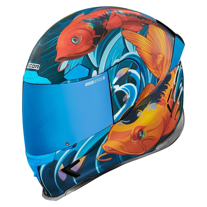 Casque intégral Icon Airframe Pro™ Koi bleu/orange brillant- XS