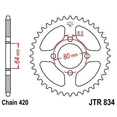 Couronne JT Sprockets Acier pas 420 48 dents - Pour Yamaha RT 100 90-00