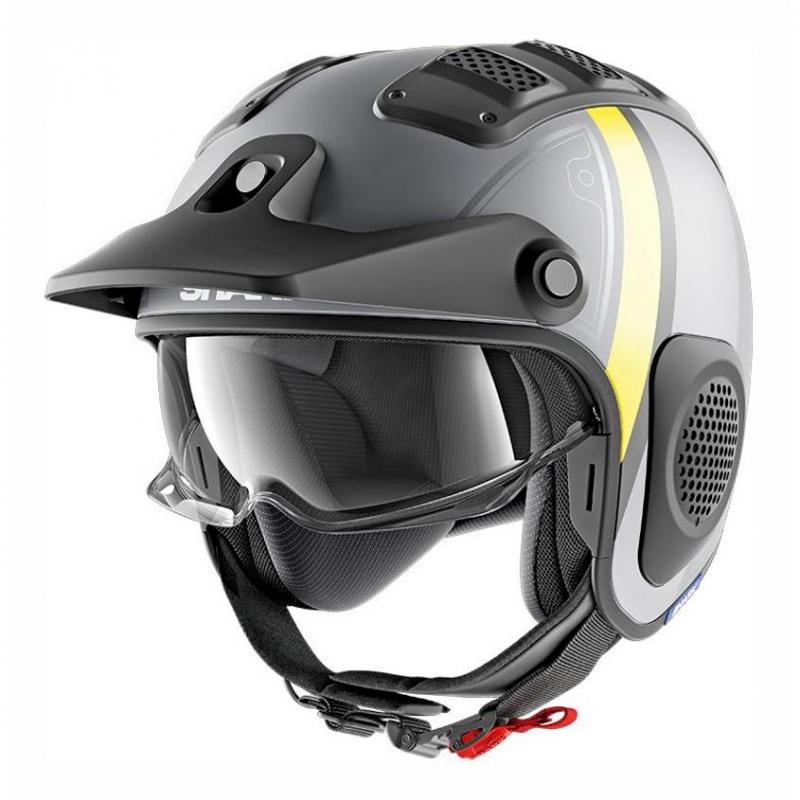Casque jet Shark X-DRAK TERRENCE MAT anthracite/jaune- XS
