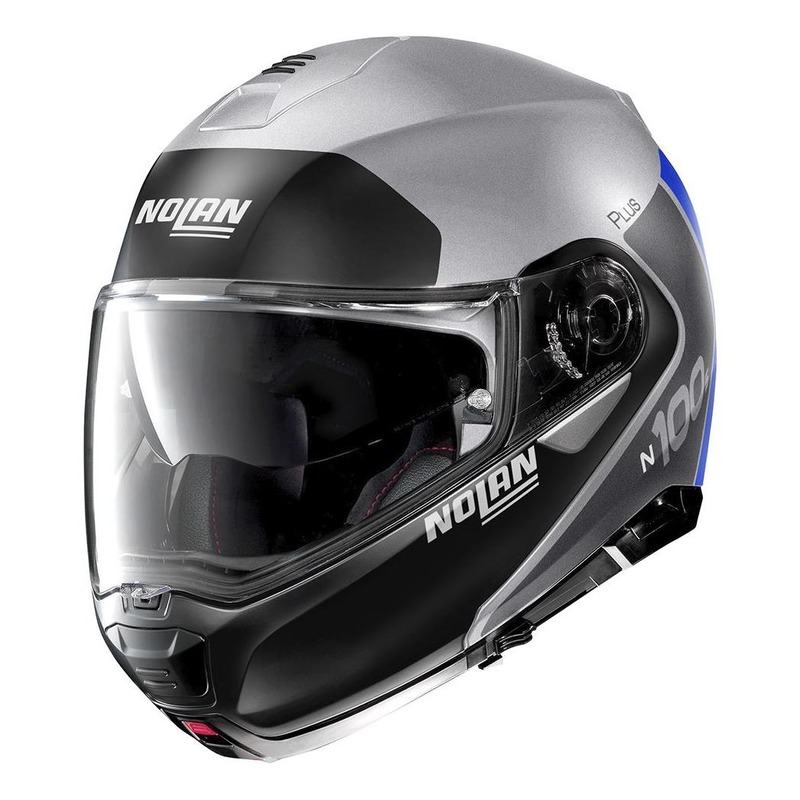 Casque modulable Nolan N100-5 Plus Distinctive N-Com Mat argent- 2XS