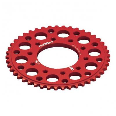 Couronne aluminium 5 trous de fixation YCF pas 420 rouge (41 dents)