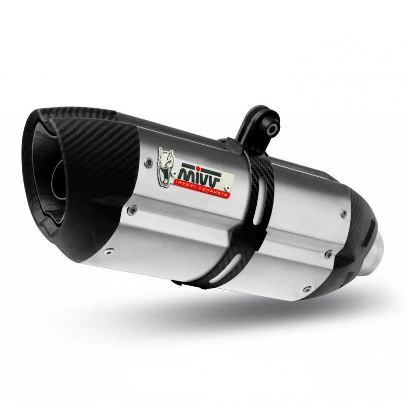 Silencieux MIVV Suono inox / casquette carbone Aprilia 09-
