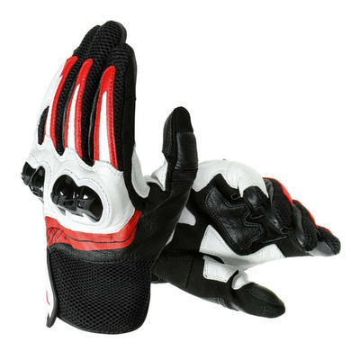 Gants cuir/textile Dainese MIG 3 Unisex noir/blanc/rouge