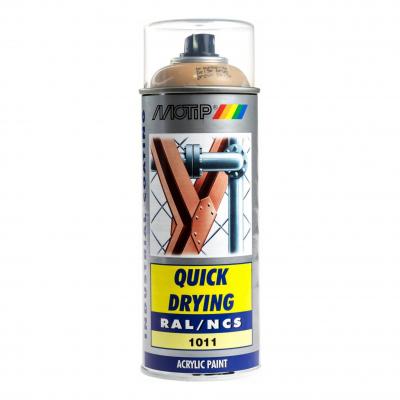 Bombe peinture Beige brun brillant acrylique RAL 1011 Motip 400 ml M07054