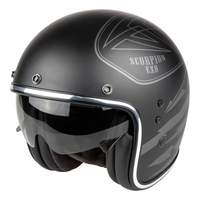 Casque jet Scorpion Belfast Evo Dawg noir/argent mat