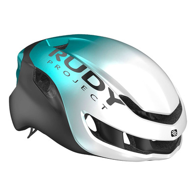 Casque vélo route Rudy project Nytron blanc/noir/émeraude