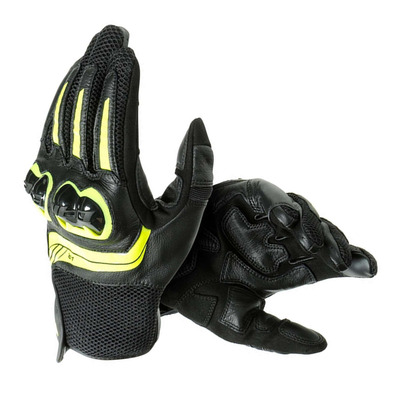 Gants cuir/textile Dainese MIG 3 Unisex noir/jaune fluo