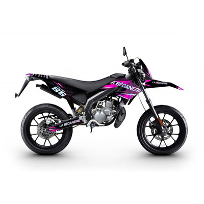Kit déco La Bécanerie Eighty-six rose/noir holographique Derbi DRD X-treme/Gilera SMT