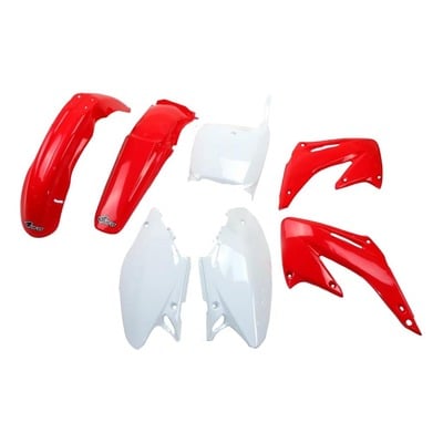 Kit plastique UFO Honda CR 125/250R 02-03 rouge/blanc (couleur origine)