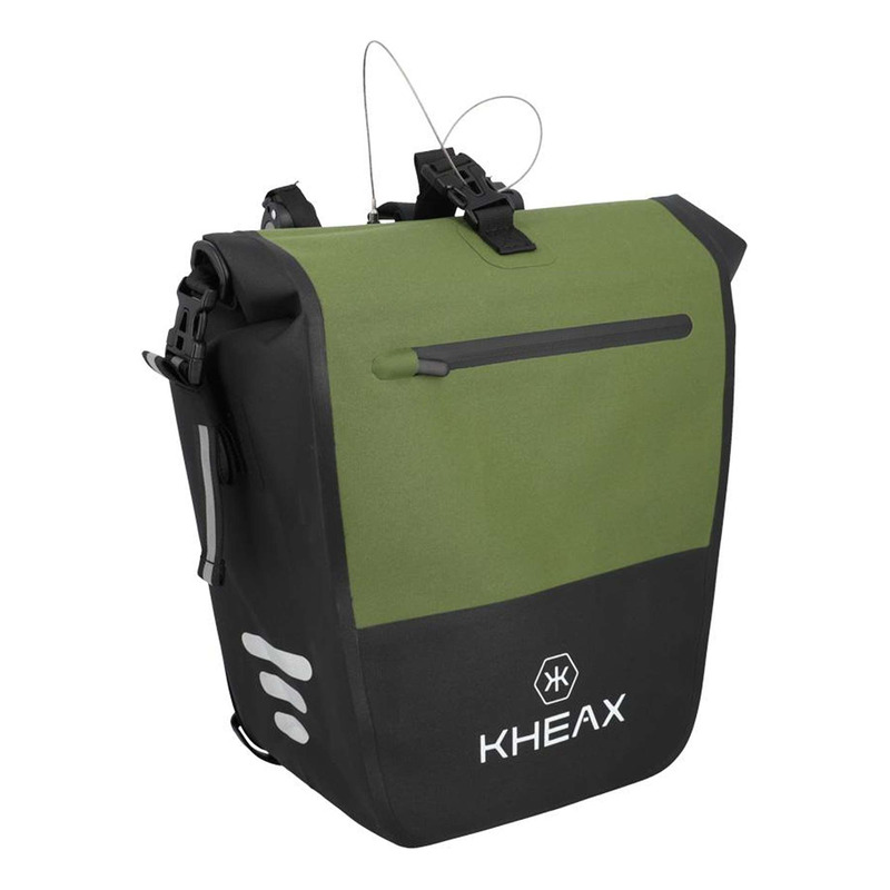 Sacoche vélo porte-bagage Kheax Izoard Edge étanche kaki