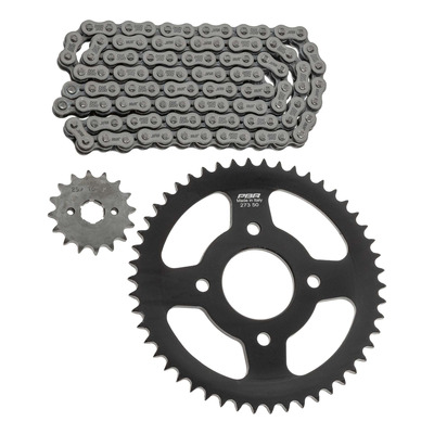 Kit chaîne EK/PBR 16x50-128m chaîne 428 DEH acier couronne acier Honda NX 125 89-97